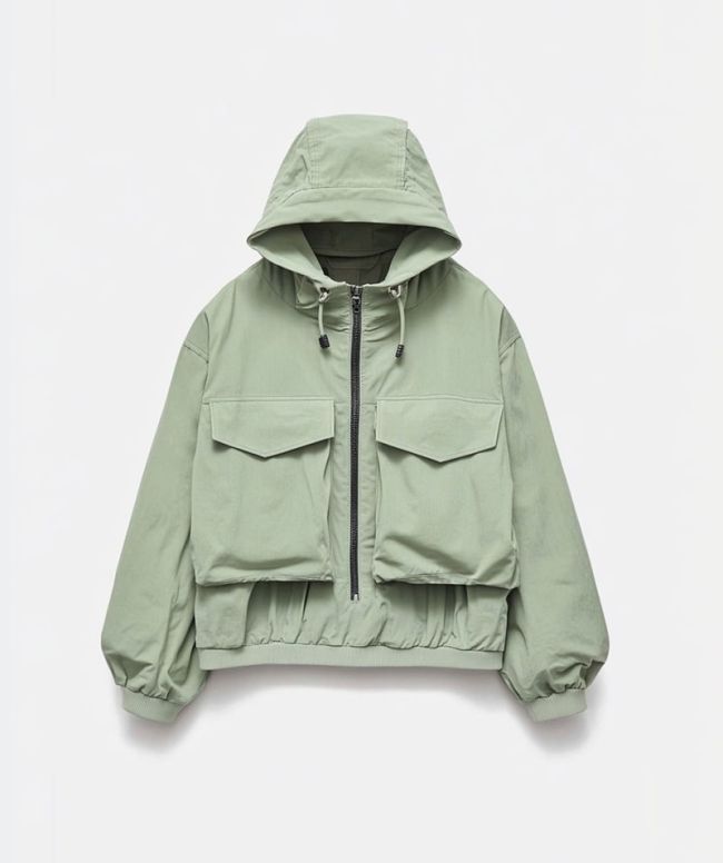 Cropped Utility Hoodie